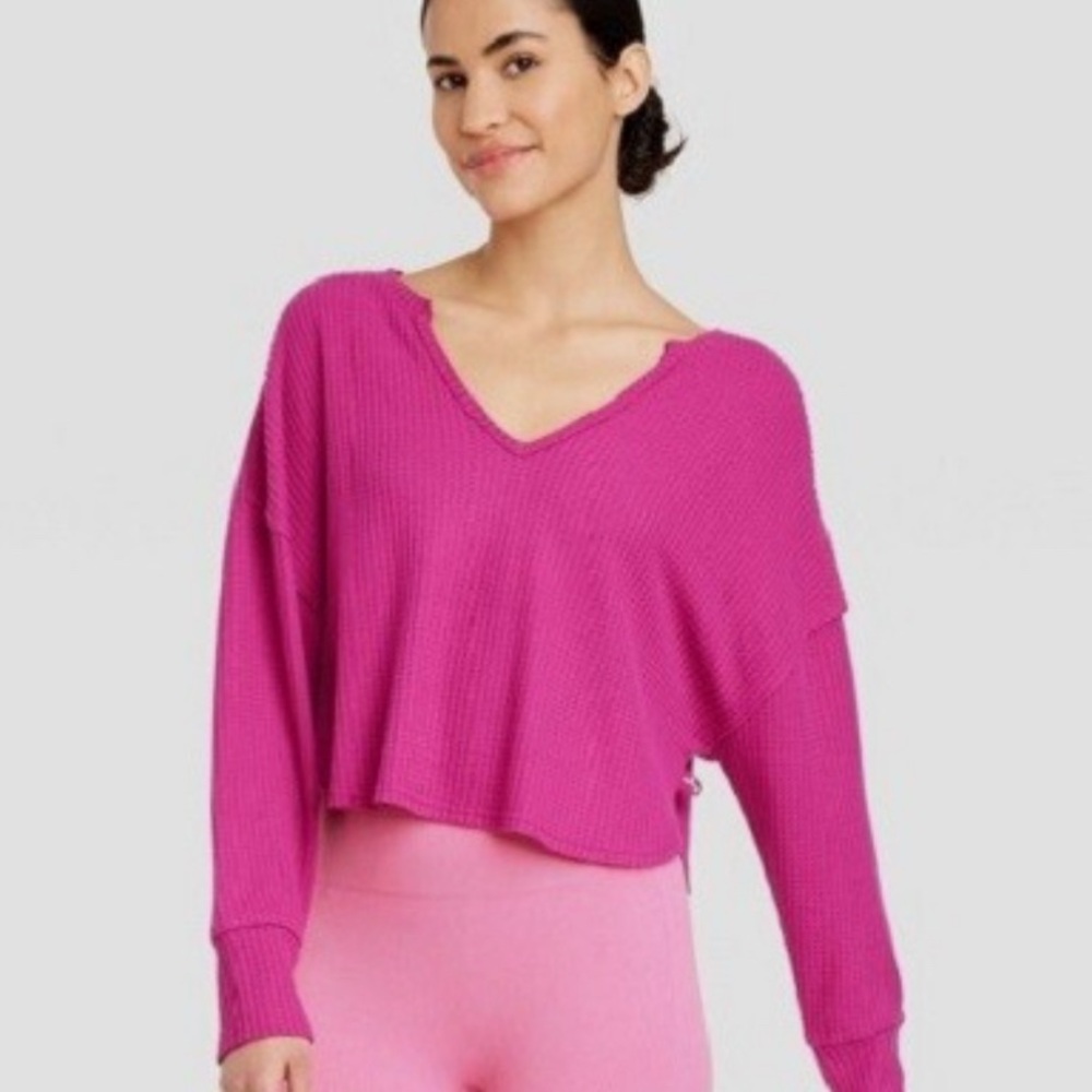 Women's Pink V-Neck Sweater